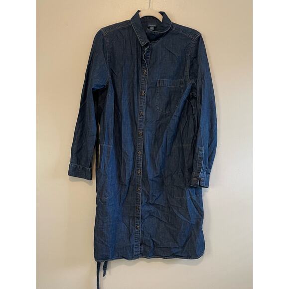 J. Jill Dresses & Skirts - J Jill Denim Size M Button Up Dress Denim Blue Jean Long Sleeves 100% Cotton